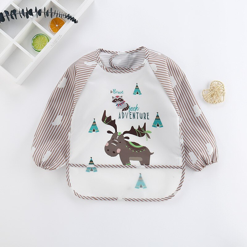 Waterproof Baby Bib Overall with Long Sleeves-Stag-0-3 Years old-State of Style