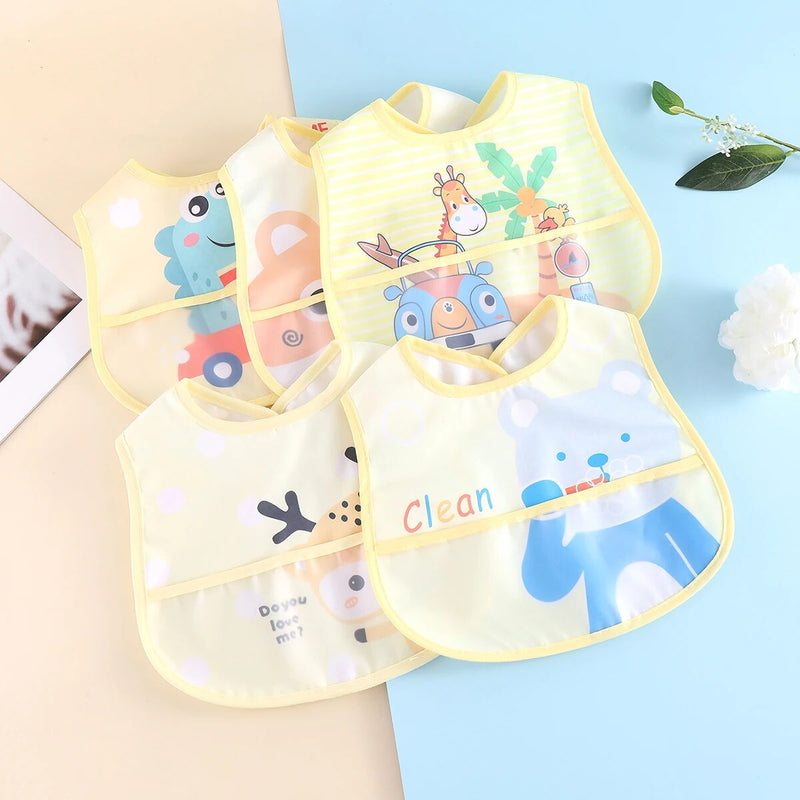 Waterproof Baby Bibs – Adjustable 5 Pieces-Blue - random 5 pieces-State of Style