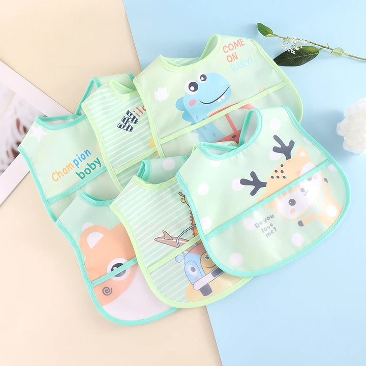 Waterproof Baby Bibs – Adjustable 5 Pieces-Blue - random 5 pieces-State of Style