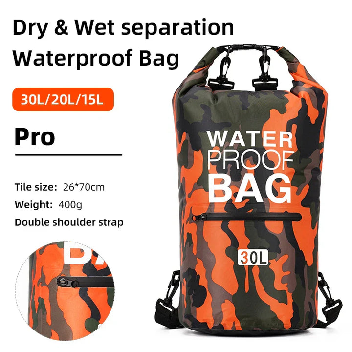 Waterproof Backpack with Wet/Dry Separation - AquaVault-Dark Blue-15L-State of Style