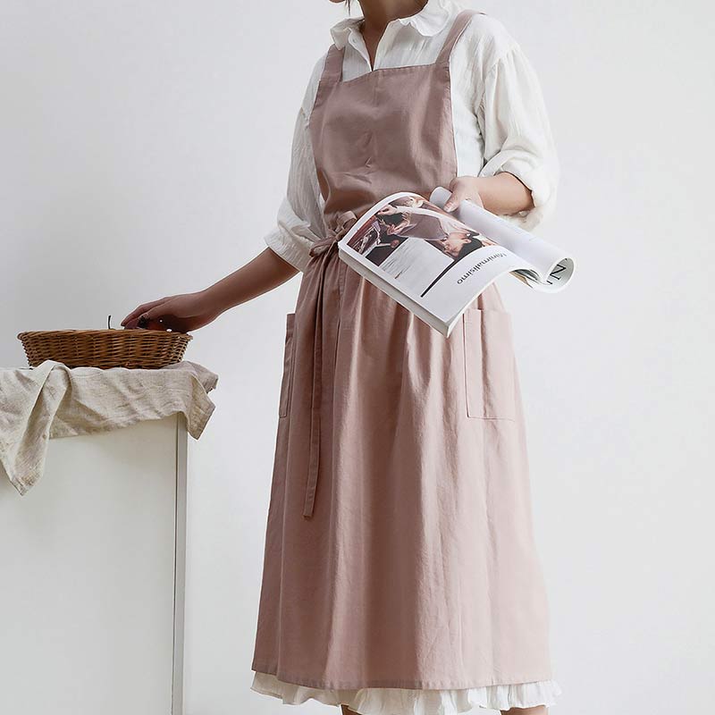 Waterproof Cotton Apron with Convenient Pockets - ChefMate-Pink-State of Style