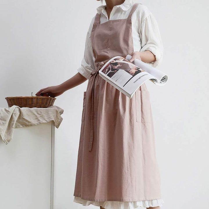 Waterproof Cotton Apron with Convenient Pockets - ChefMate-Pink-State of Style