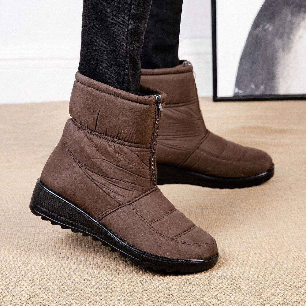 Waterproof Insulated Mid-Height Women's Snow Boots - Clara Snow Walk Pro-Brown-7-State of Style