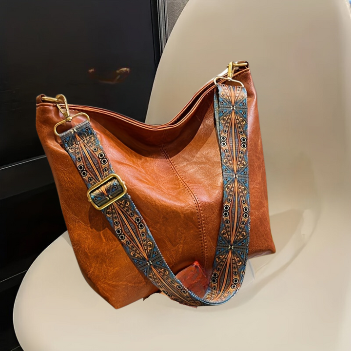 Waterproof Leather Handbag - Mia-Light Brown-State of Style