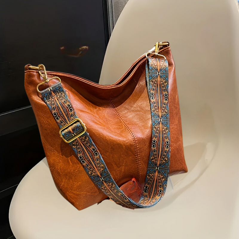 Waterproof Leather Handbag - Mia-Light Brown-State of Style