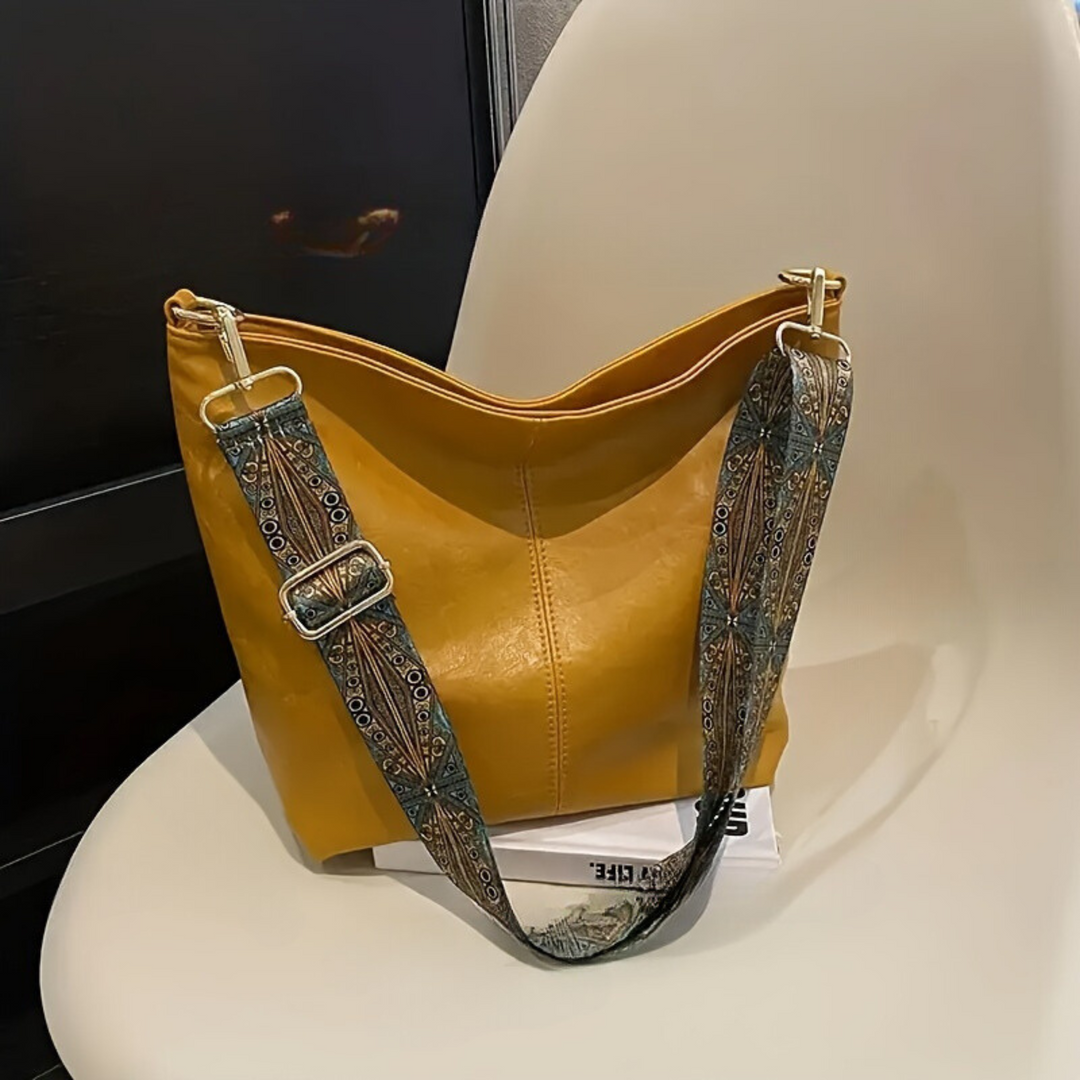 Waterproof Leather Handbag - Mia-Yellow-State of Style