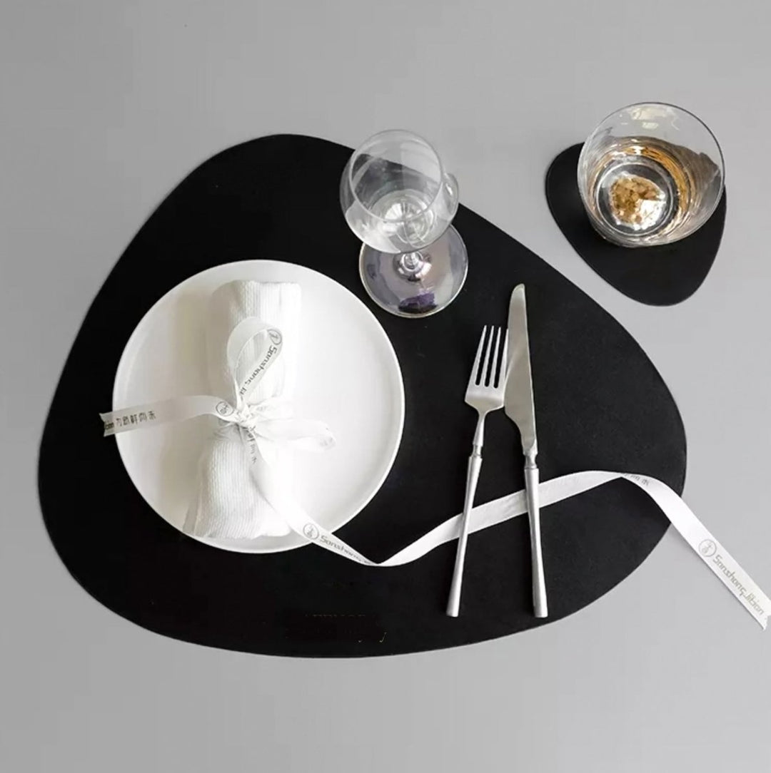Waterproof Leather Placemat Set - Tablevo-Black-State of Style