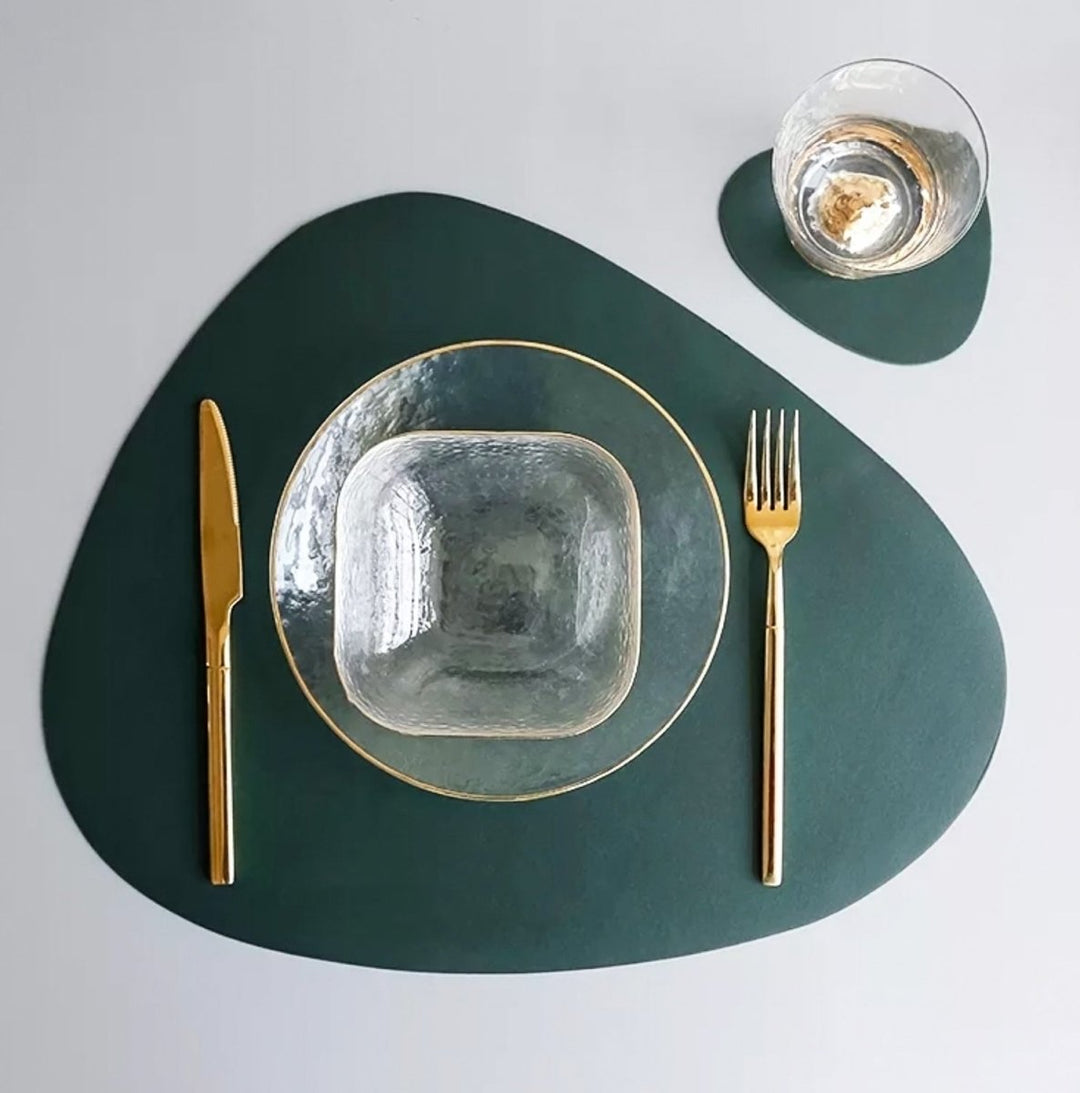 Waterproof Leather Placemat Set - Tablevo-Green-State of Style