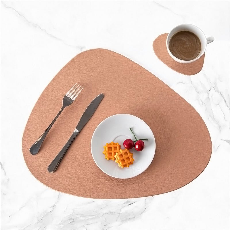 Waterproof Leather Placemat Set - Tablevo-Pink-State of Style