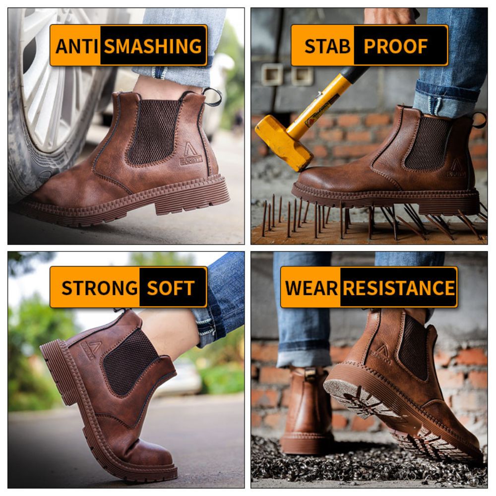 Waterproof Leather Work Boots - Sigvard-Camel-6.5-State of Style