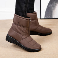 Waterproof Lined Mid-Height Women's Snow Boots - Clara Snow Walk Pro-Brown-5.0-State of Style