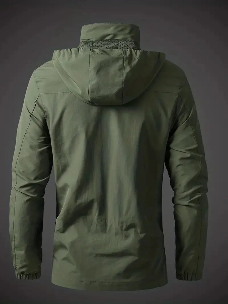 Waterproof Men's Varsity Jacket - StormGuard-Olive Green-M-State of Style