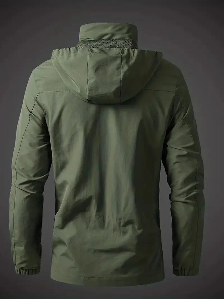 Waterproof Men's Varsity Jacket - StormGuard-Olive Green-M-State of Style