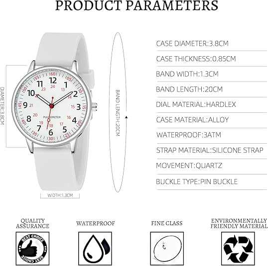 Waterproof Nurse Watch - Femke-Black-State of Style