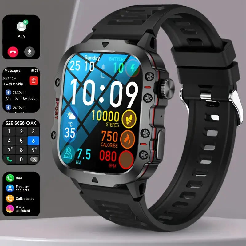 Waterproof Outdoor Smartwatch - TrailMate-Silicone Black-State of Style