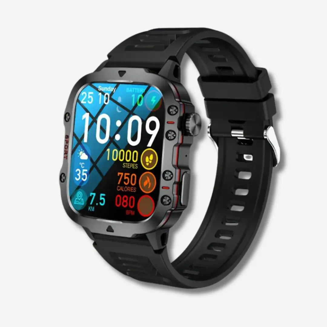 Waterproof Outdoor Smartwatch - TrailMate-Silicone Black-State of Style