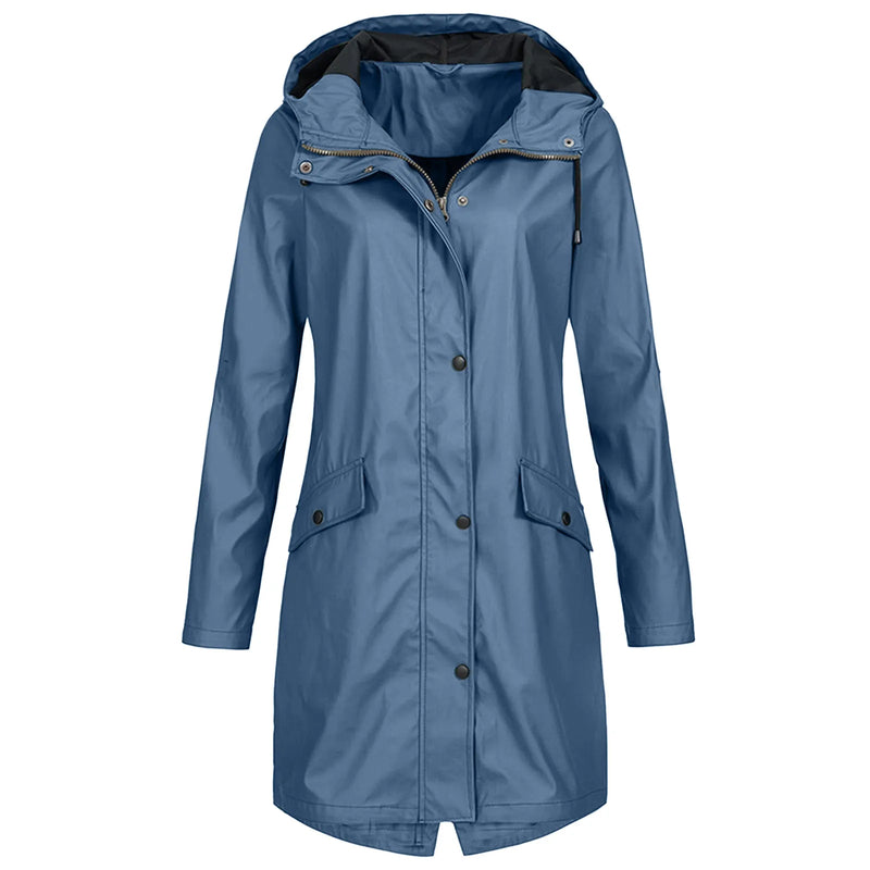 Waterproof Oversized Hooded Raincoat-BLUE-S-State of Style