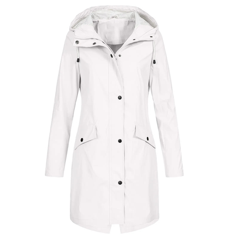 Waterproof Oversized Hooded Raincoat-WHITE-S-State of Style