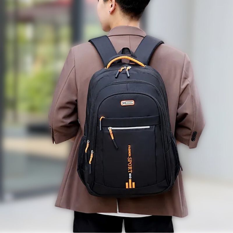 Waterproof Oxford Men's Backpack - UrbanGuard-Black-A-State of Style