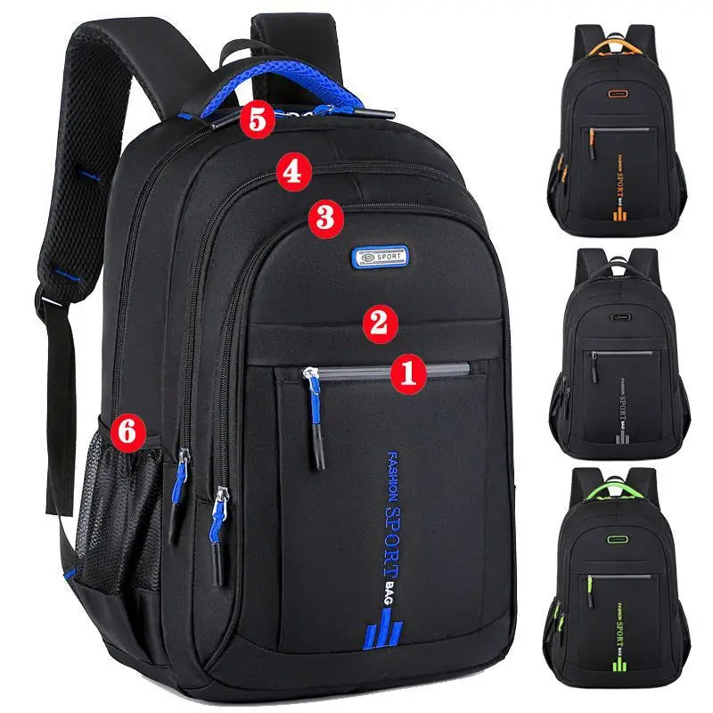 Waterproof Oxford Men's Backpack - UrbanGuard-Black-A-State of Style