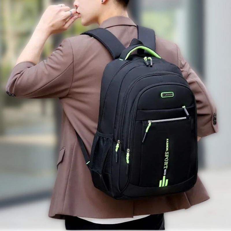 Waterproof Oxford Men's Backpack - UrbanGuard-Black-A-State of Style
