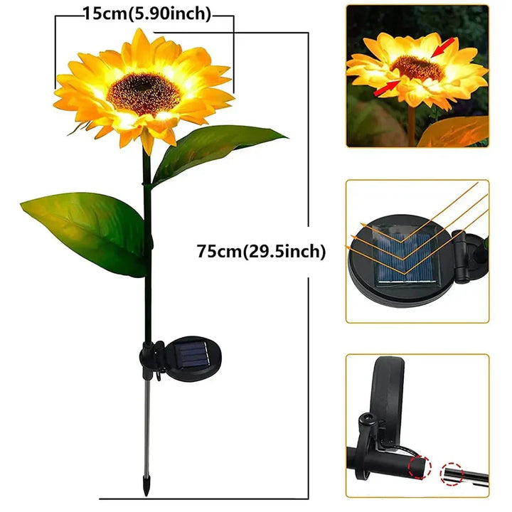 Waterproof Solar Energy Sunflower Lamp - SolarBloom-1-State of Style