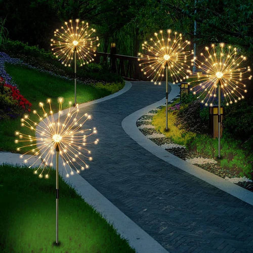 Waterproof Solar Garden Light with Firework Effect – SparkGlow-Multicoloured-State of Style