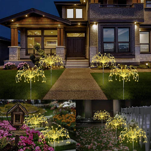 Waterproof Solar Garden Light with Firework Effect – SparkGlow-Multicoloured-State of Style