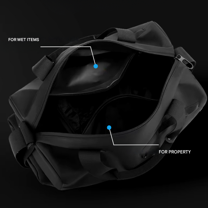 Waterproof Sports Bag with Shoe Compartment - FlexBag Pro-Black-State of Style