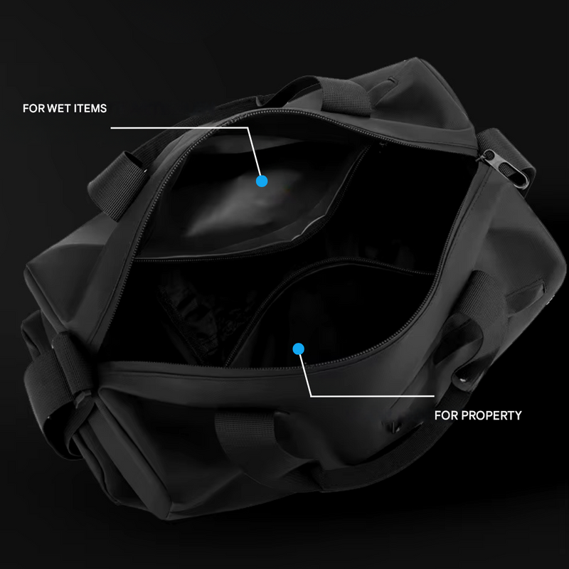 Waterproof Sports Bag with Shoe Compartment - FlexBag Pro-Black-State of Style