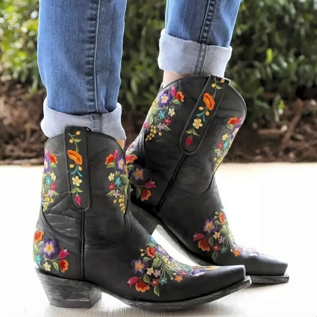 Waterproof Vintage Cowgirl Boots - Sierra-Black-3.0-State of Style