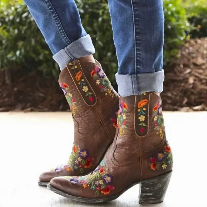 Waterproof Vintage Cowgirl Boots - Sierra-Brown-3.0-State of Style