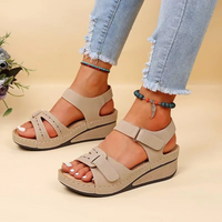 Wedge Heel Orthopaedic Sandals | Pain Relief Footwear-Cream-3.0-State of Style