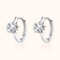 Wide Hoop Earrings with Star Zirconia - Lunara-Silver-State of Style
