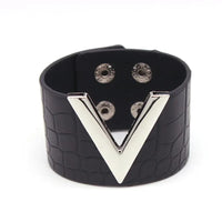 Wide Leather Wrap Bracelet | Stylish and Versatile-BLACK SILVER-State of Style