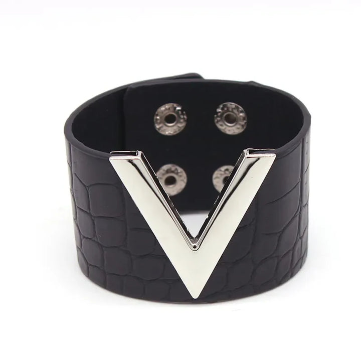 Wide Leather Wrap Bracelet | Stylish and Versatile-BLACK SILVER-State of Style