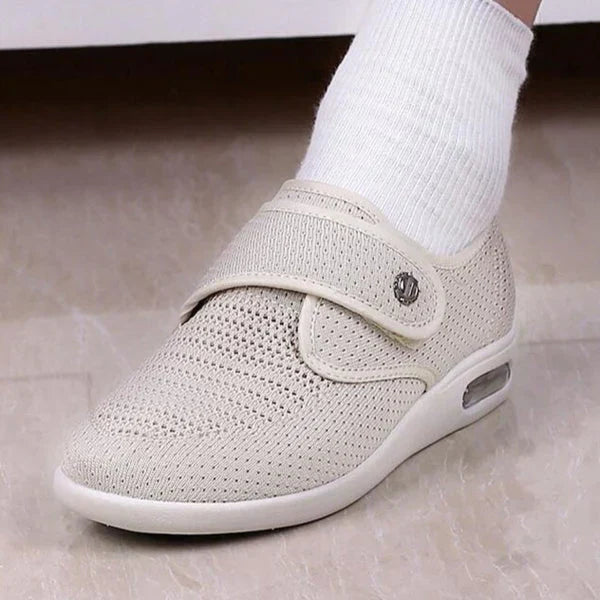 Wide Orthopedic Diabetic Women's Shoes - ComfortPlus-Cream-3.5-State of Style