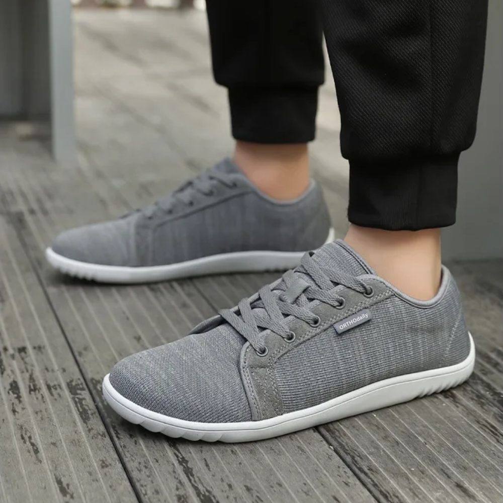 Wide Zero Drop Sneakers - StrideEase-3.5-Grey-State of Style