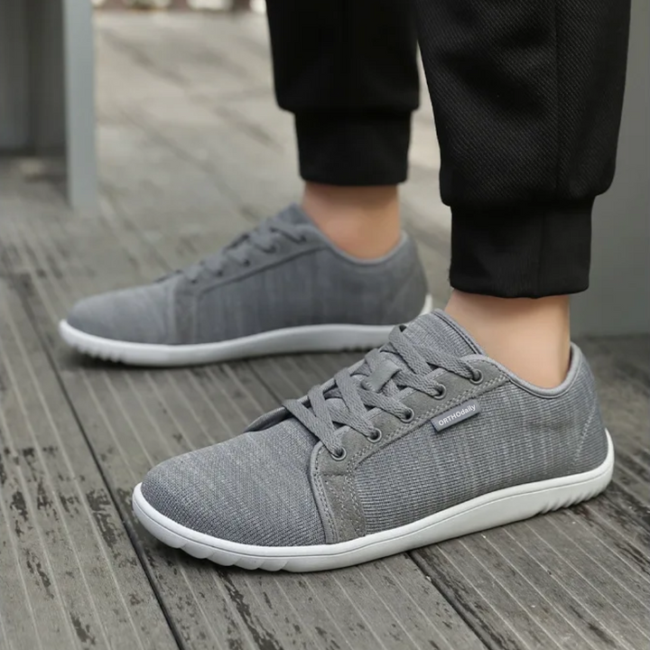 Wide Zero Drop Sneakers - StrideEase-3.5-Grey-State of Style