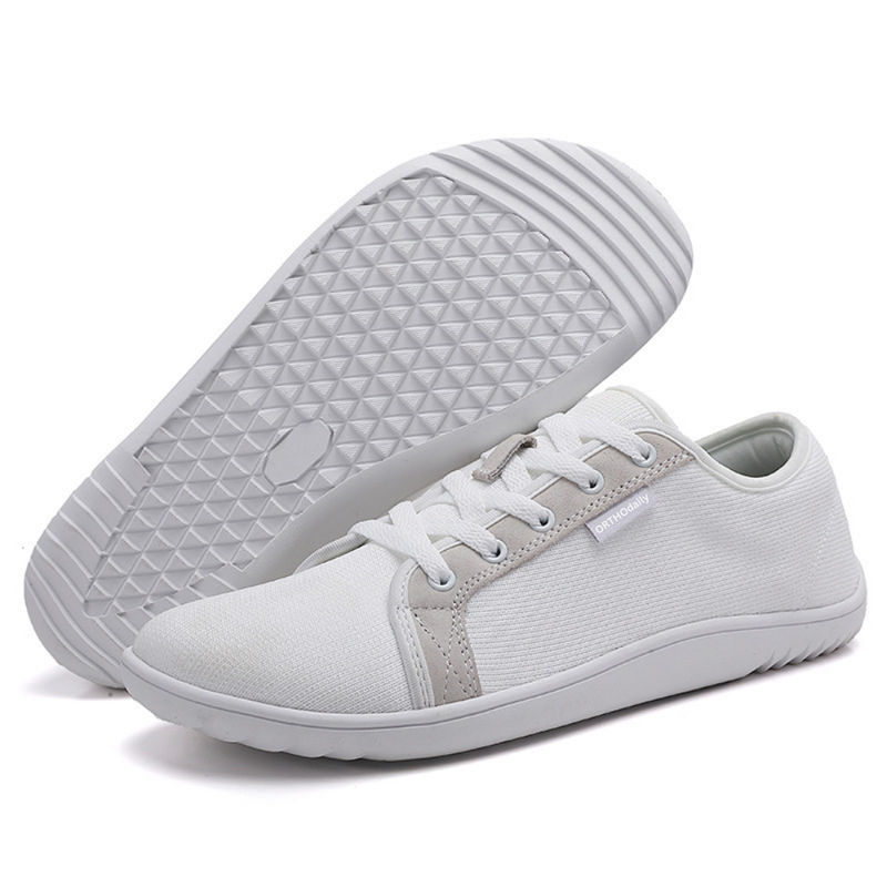 Wide Zero Drop Sneakers - StrideEase-3.5-White-State of Style