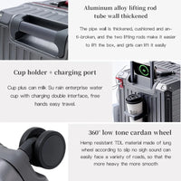 Wider grip hard shell suitcase – Lisbon-Gray-S (45 L)-State of Style