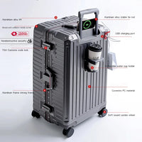 Wider grip hard shell suitcase – Lisbon-Gray-S (45 L)-State of Style