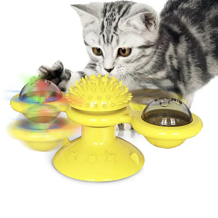 Windmill Cat Toy - WhirlPlay-Yellow-State of Style