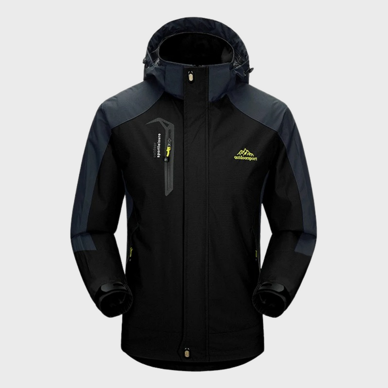 Windproof Men's Jacket - AquaShield-Black-L-State of Style