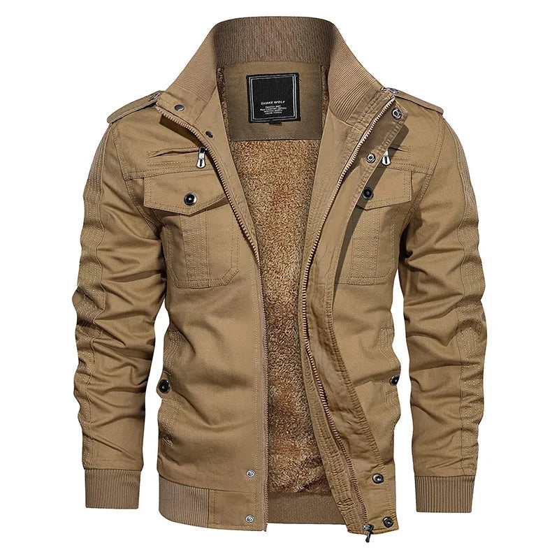 Windproof Utility Jacket for Men - Oliver-Khaki-M-State of Style