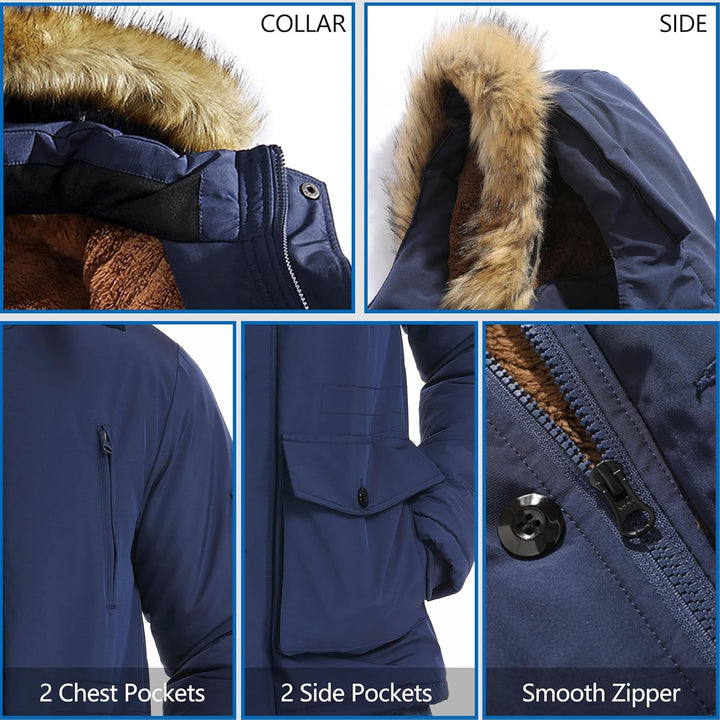 Winter coat with removable hood for men - Gabriel-Black-S-State of Style