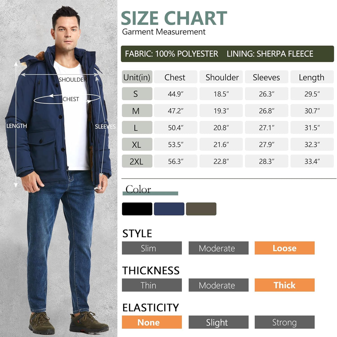 Winter coat with removable hood for men - Gabriel-Black-S-State of Style