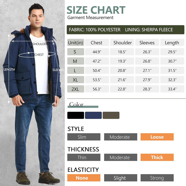 Winter coat with removable hood for men - Gabriel-Black-S-State of Style