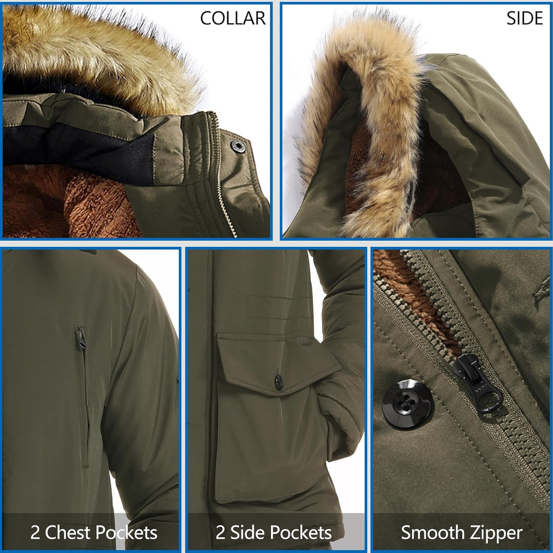 Winter coat with removable hood for men - Gabriel-Black-S-State of Style
