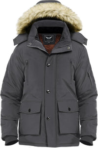Winter coat with removable hood for men - Gabriel-Grey-S-State of Style